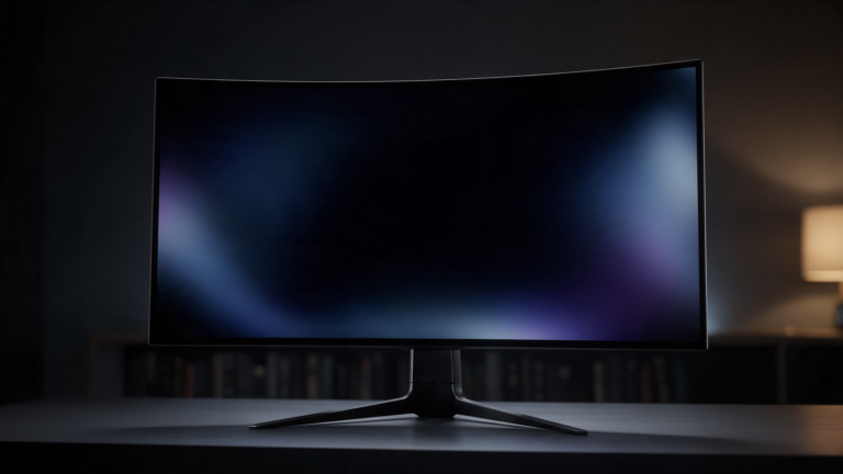 Close-up of a gaming monitor showing a moving abstract shape with slight trailing.